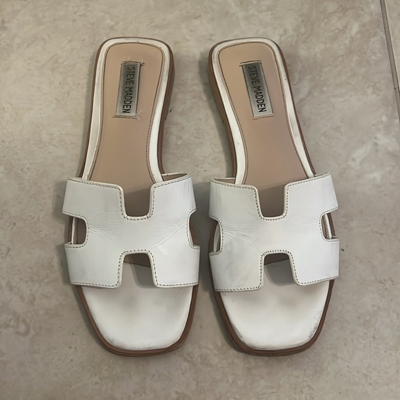 [Steve Madden] Haydn Sandal in White Leather 8.5 - Picture 2 of 5